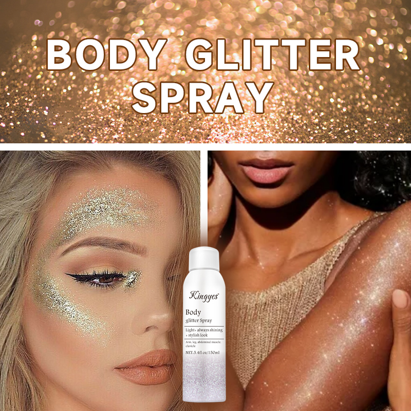 Private Label Makeup Hair & Body Mist Shimmer Glitter Highlighter Spray_4